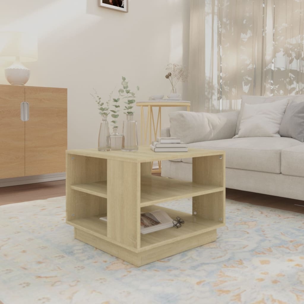 VidaXL Salontafel 55x55x43 spaanplaat sonoma eikenkleurig