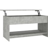 vidaXL Salontafel 102x50x52,5 cm bewerkt hout betongrijs