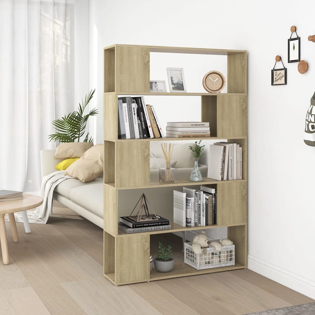 VidaXL Boekenkast/kamerscherm 100x24x155 cm spaanplaat sonoma eiken