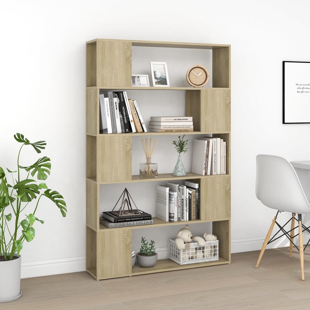 VidaXL Boekenkast/kamerscherm 100x24x155 cm spaanplaat sonoma eiken