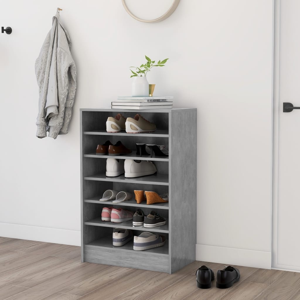 Schoenenkast 60x35x92 cm spaanplaat betongrijs