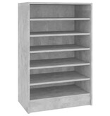 Schoenenkast 60x35x92 cm spaanplaat betongrijs