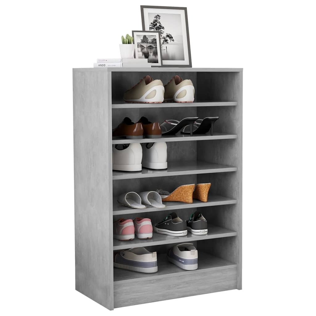 Schoenenkast 60x35x92 cm spaanplaat betongrijs