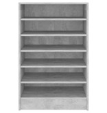 Schoenenkast 60x35x92 cm spaanplaat betongrijs