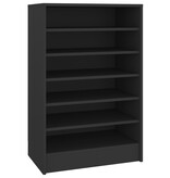 Schoenenkast 60x35x92 cm spaanplaat zwart