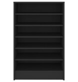 Schoenenkast 60x35x92 cm spaanplaat zwart