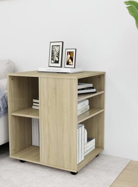 Kast verrijdbaar 60x53x72 cm spaanplaat sonoma eikenkleurig