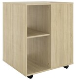 Kast verrijdbaar 60x53x72 cm spaanplaat sonoma eikenkleurig