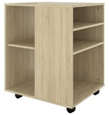 Kast verrijdbaar 60x53x72 cm spaanplaat sonoma eikenkleurig