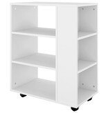 Kast verrijdbaar 60x35x75 cm bewerkt hout wit
