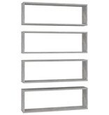 VidaXL Wandschappen kubus 4 st 80x15x26,5 cm spaanplaat betongrijs
