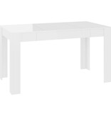 vidaXL Eettafel 140x74,5x76 cm spaanplaat hoogglans wit