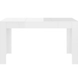 vidaXL Eettafel 140x74,5x76 cm spaanplaat hoogglans wit