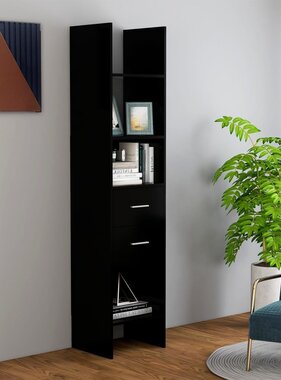 VidaXL Boekenkast 40x35x180 cm spaanplaat zwart