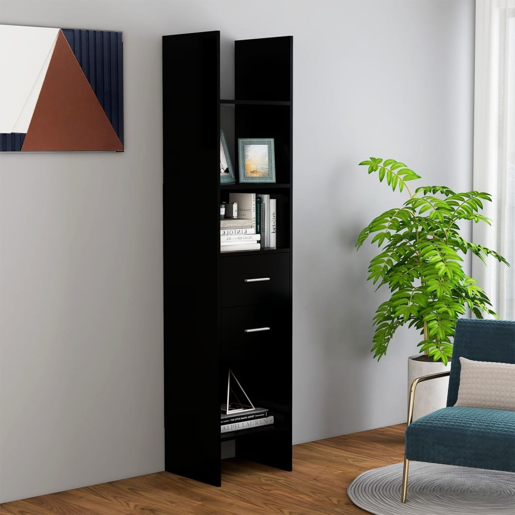 VidaXL Boekenkast 40x35x180 cm spaanplaat zwart