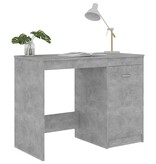 VidaXL Bureau 100x50x76 cm bewerkt hout betongrijs