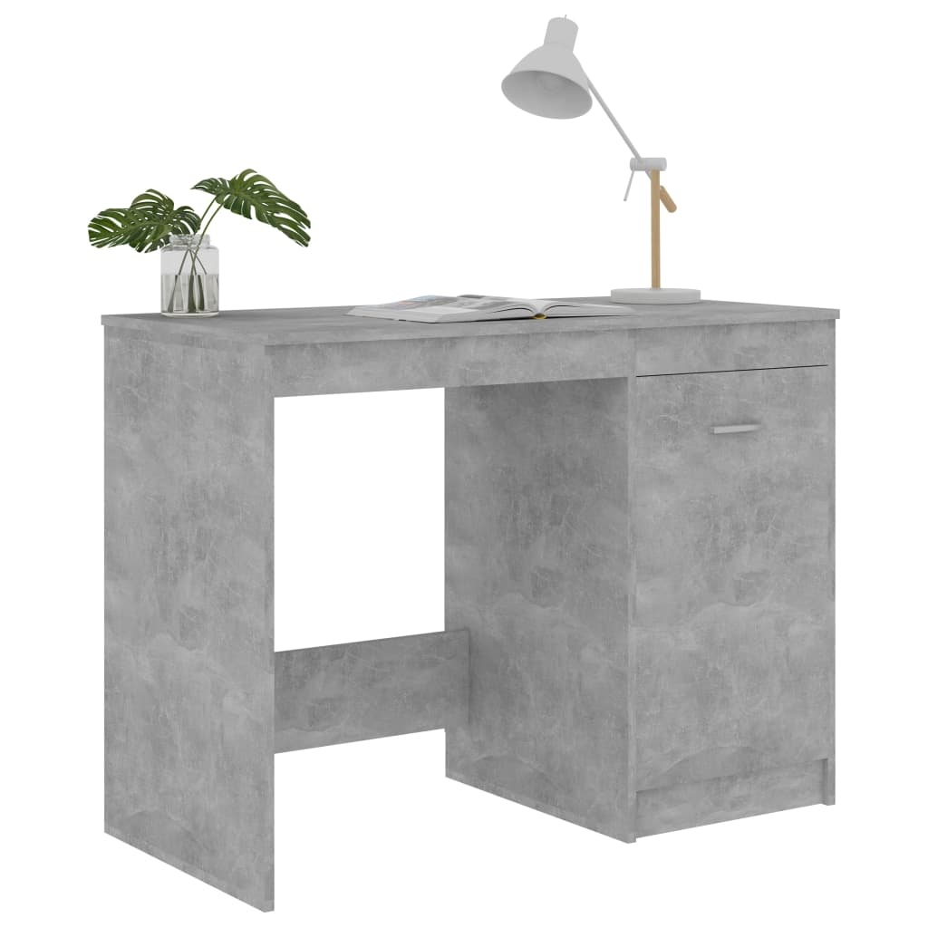 VidaXL Bureau 100x50x76 cm bewerkt hout betongrijs