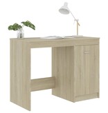 VidaXL Bureau 100x50x76 cm bewerkt hout sonoma eikenkleurig
