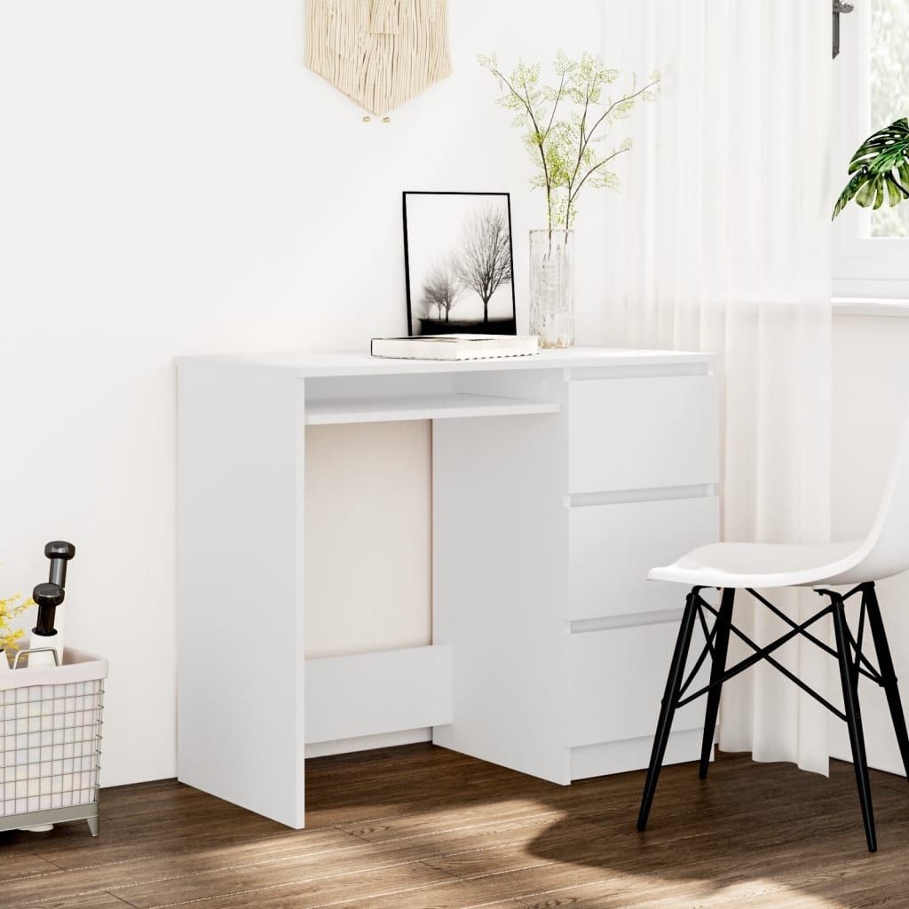 VidaXL Bureau 90x45x76 cm spaanplaat wit