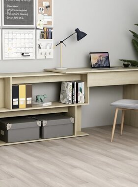 VidaXL Hoekbureau 200x50x76 cm bewerkt hout sonoma eikenkleurig