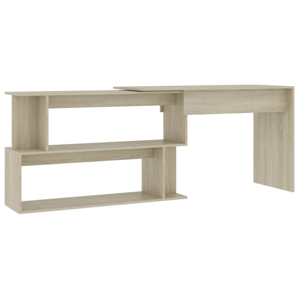 VidaXL Hoekbureau 200x50x76 cm bewerkt hout sonoma eikenkleurig