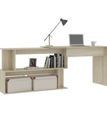 VidaXL Hoekbureau 200x50x76 cm bewerkt hout sonoma eikenkleurig