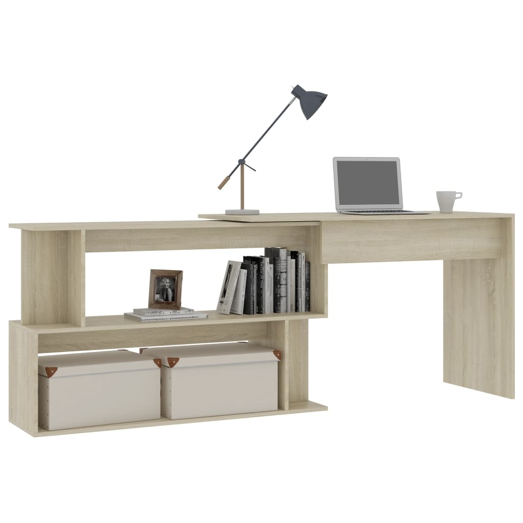 VidaXL Hoekbureau 200x50x76 cm bewerkt hout sonoma eikenkleurig