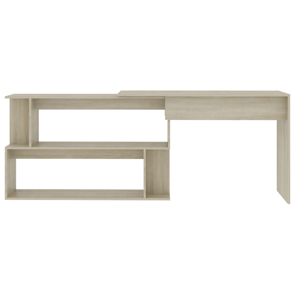 VidaXL Hoekbureau 200x50x76 cm bewerkt hout sonoma eikenkleurig