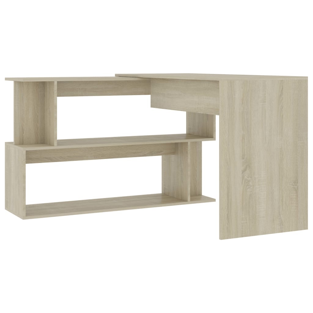 VidaXL Hoekbureau 200x50x76 cm bewerkt hout sonoma eikenkleurig