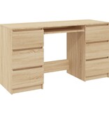 Schrijftafel 140x50x77 cm bewerkt hout sonoma eikenkleurig
