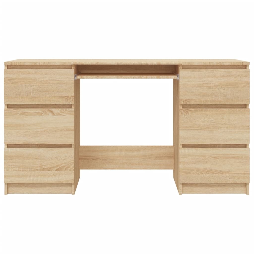 Schrijftafel 140x50x77 cm bewerkt hout sonoma eikenkleurig