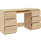 Schrijftafel 140x50x77 cm bewerkt hout sonoma eikenkleurig