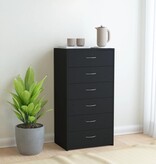 Dressoir met 6 lades 50x34x96 cm bewerkt hout zwart