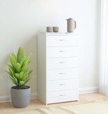 Dressoir met 6 lades 50x34x96 cm bewerkt hout wit