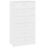Dressoir met 6 lades 50x34x96 cm bewerkt hout wit