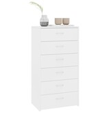 Dressoir met 6 lades 50x34x96 cm bewerkt hout wit