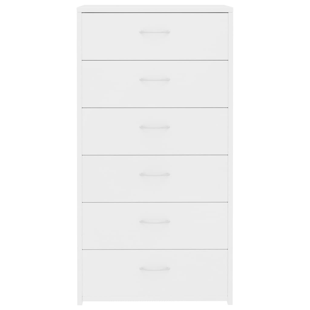 Dressoir met 6 lades 50x34x96 cm bewerkt hout wit
