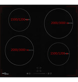 vidaXL Inductiekookplaat met 4 kookzones aanraakbediening 7000 W glas