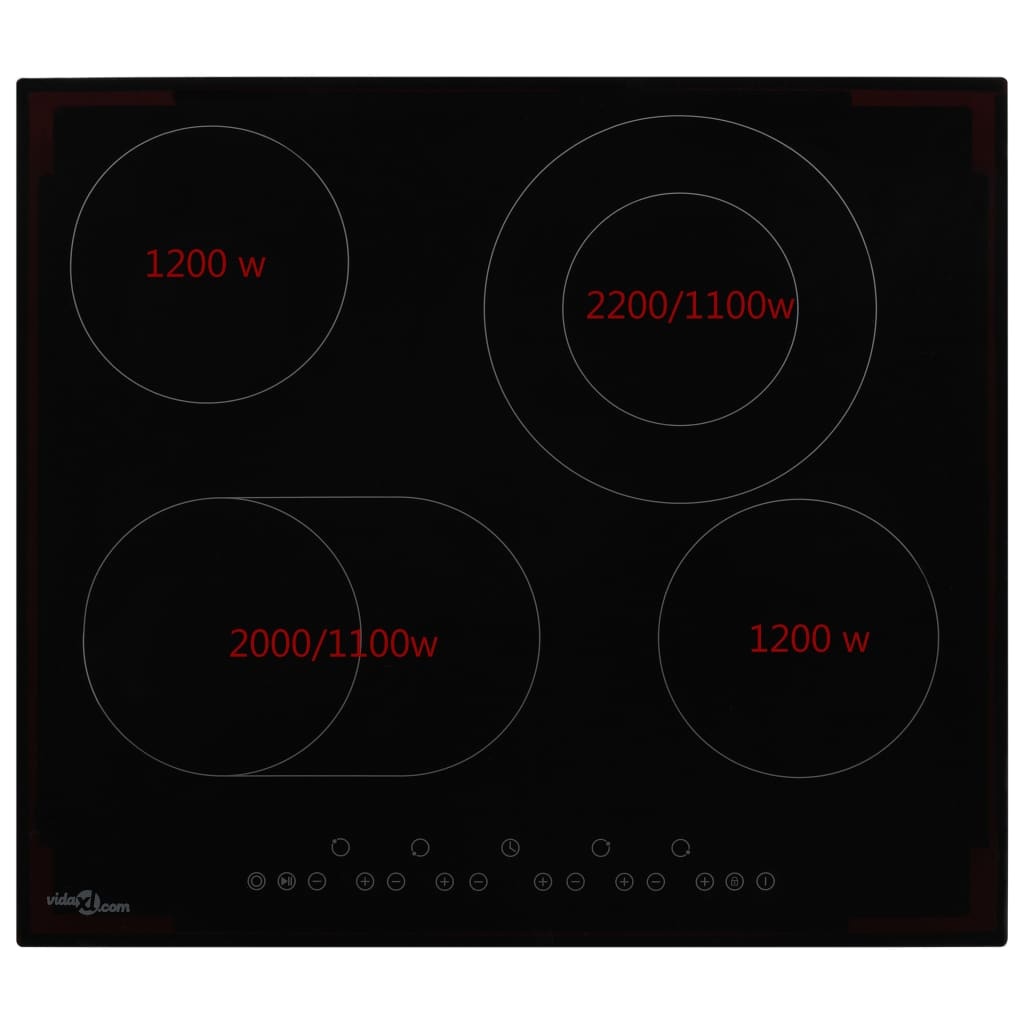 vidaXL Keramische kookplaat met 4 kookzones aanraakbediening 6600 W