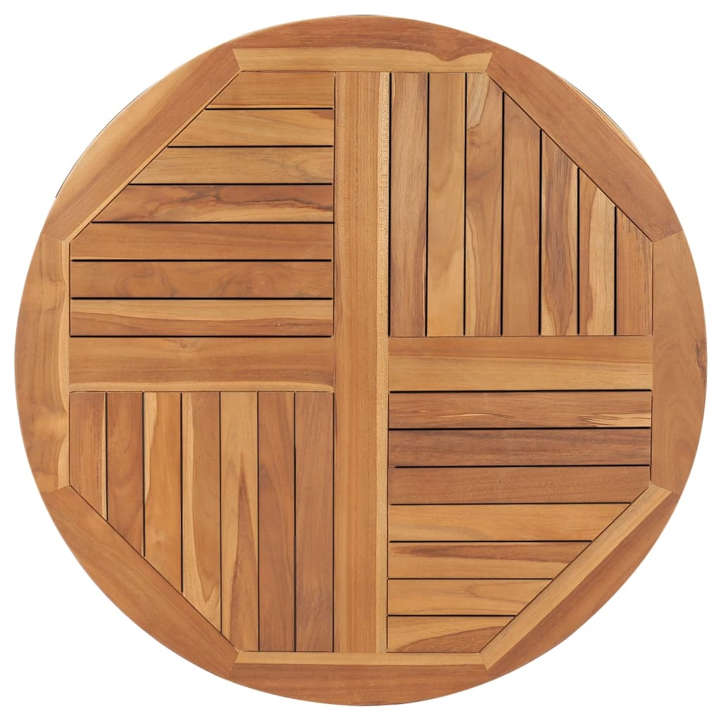 VidaXL Tafelblad rond 2,5 cm 90 cm massief teakhout