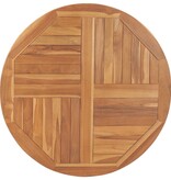 VidaXL Tafelblad rond 2,5 cm 90 cm massief teakhout