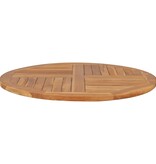 VidaXL Tafelblad rond 2,5 cm 90 cm massief teakhout