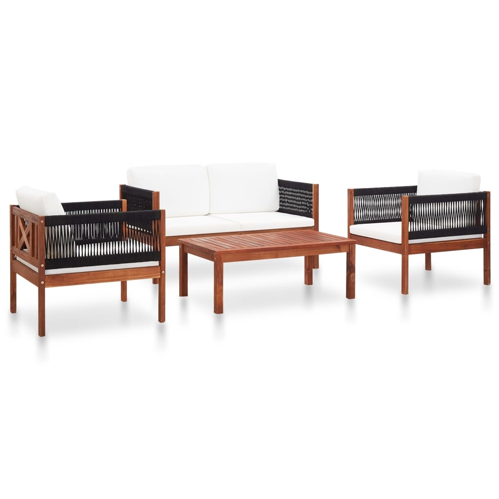 VidaXL 4-delige Loungeset massief acaciahout