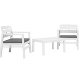 VidaXL 3-delige Loungeset kunststof wit