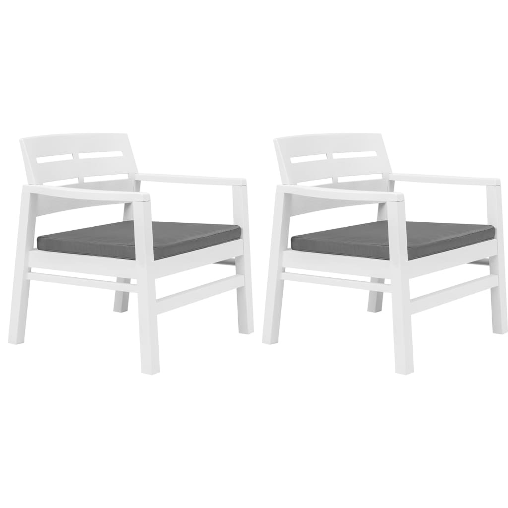 VidaXL 3-delige Loungeset kunststof wit
