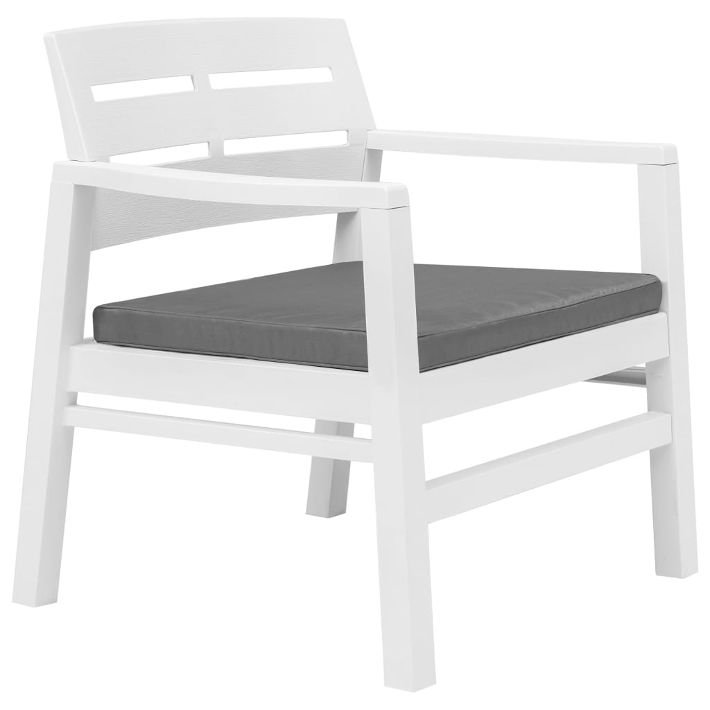 VidaXL 3-delige Loungeset kunststof wit