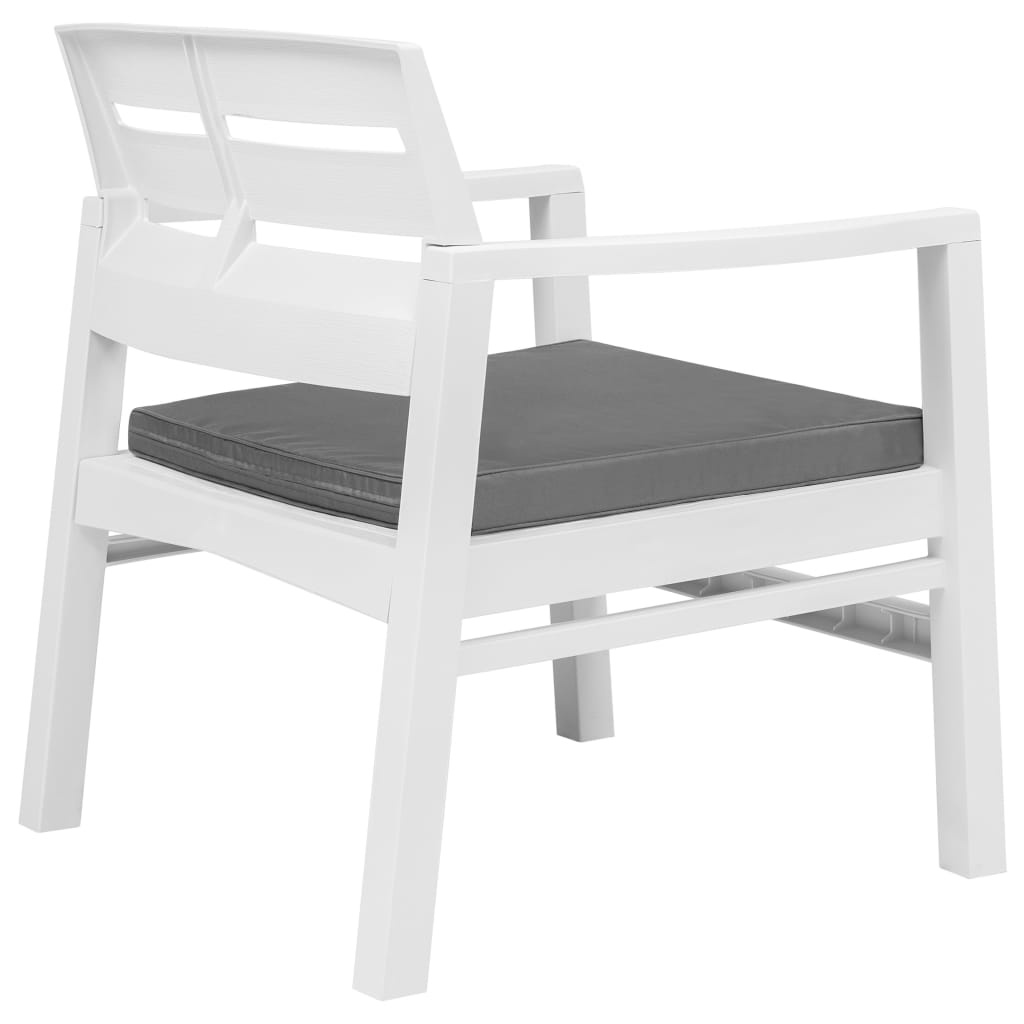 VidaXL 3-delige Loungeset kunststof wit