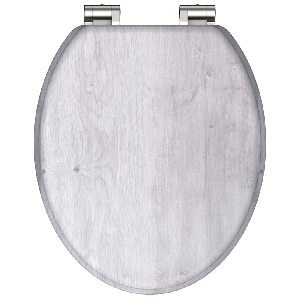 vidaXL Toiletbril met soft-close LIGHT WOOD MDF