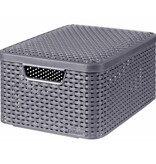 VidaXL Opbergboxen met deksel Style 3 st maat M antraciet