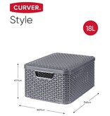 VidaXL Opbergboxen met deksel Style 3 st maat M antraciet